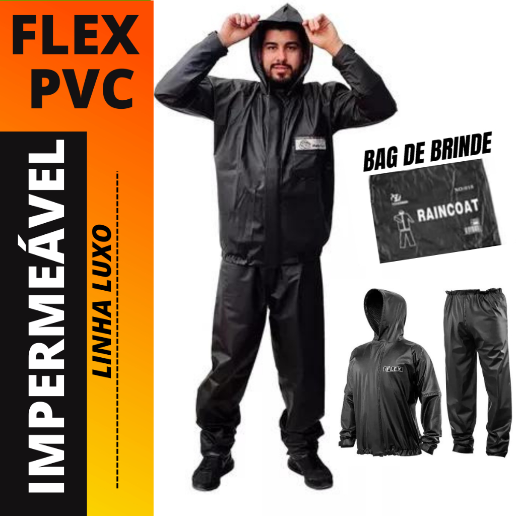Capa de Chuva Conjunto Completo Para Motoqueiro Adulta Masculina Feminina Com Faixa de sinalizacao TOP