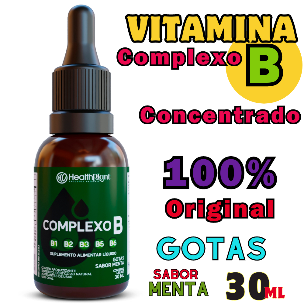 Vitamina Do Complexo B Em Gotas Concentrado 100% Original 30 Ml - B1 B2 ...