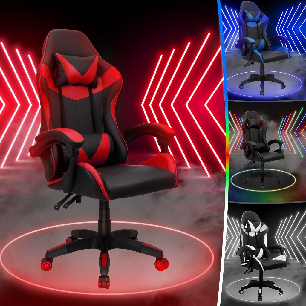 Cadeira Gamer Escritório Giratória Reclínavel Youtuber Cadeira Gamer Couro Braço Articulado Tr - Máx Couro sintético