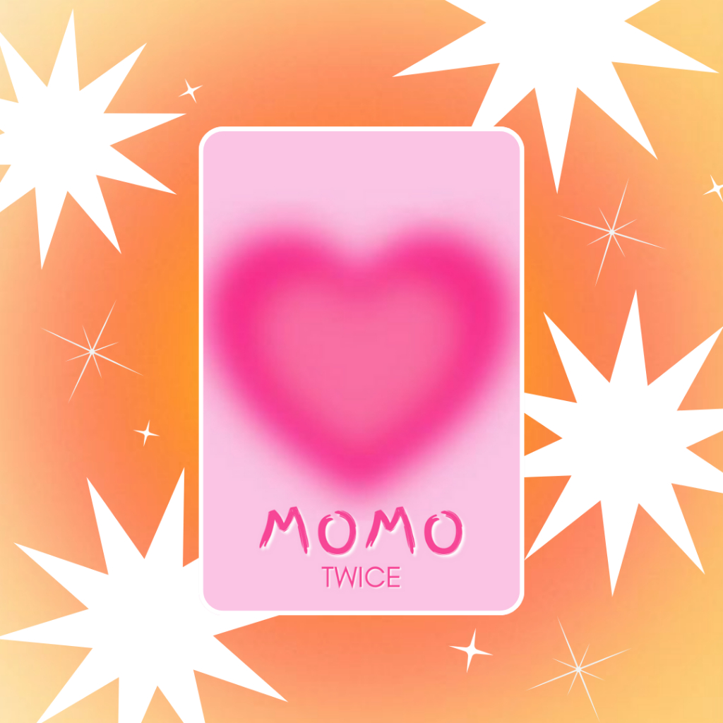 TWICE - Momo, set 2 Photocards Fanmade frente e verso, Set Pink