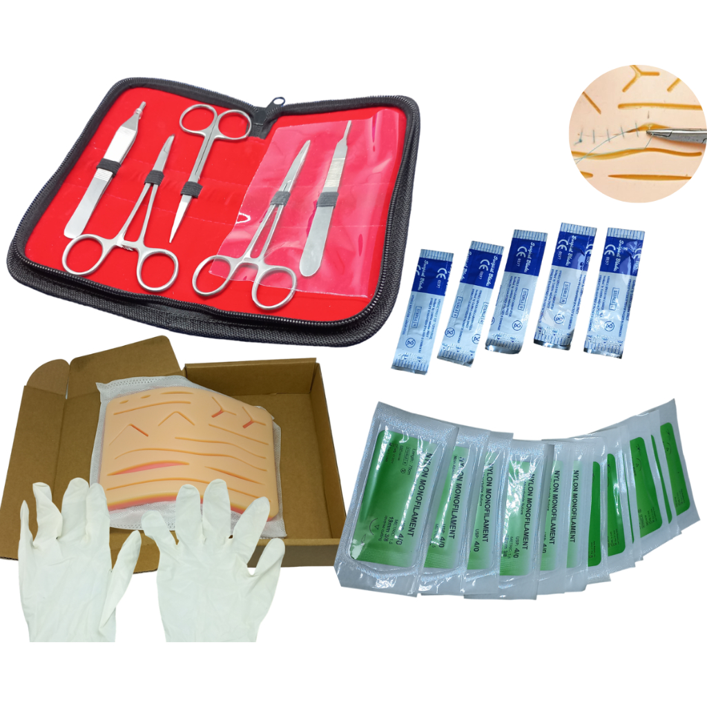 Cuscinetto Simulazione Sutura Laparoscopica - In Silicone, Con 12 Tagli Diversi, Portatile Con Custodia, Per Studenti Medicina