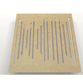 Painel difusor acústico Sound Wave em MDF CRU de 3mm 50x50cm. (Não acompanha espuma)