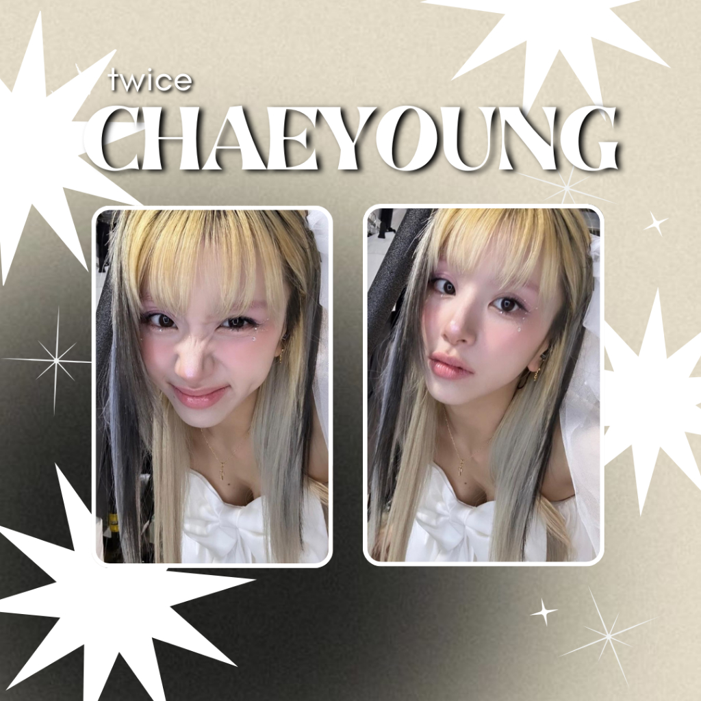 TWICE - Chaeyoung, set 2 Photocards Fanmade frente e verso, Set
