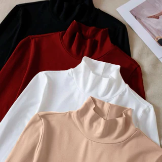 Blusa Cacharrel Manga Longa Segunda Pele Gola Alta Moda