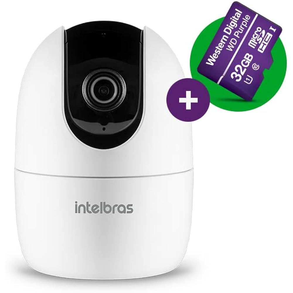 Câmera Inteligente Interna Im4 C + Micro-sd 32 Gb Intelbras | Shopee Brasil