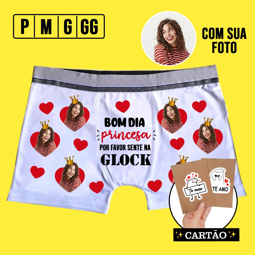 Cueca Personalizada com foto Bom dia princesa | BeeCase | Shopee Brasil