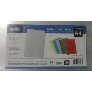 Pasta L A4 DelloPlast Cristal com 10 Unidades