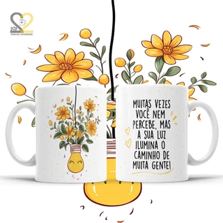 Caneca Personalizada a sua Luz ilumina Caneca com Frase Caneca Para Presente