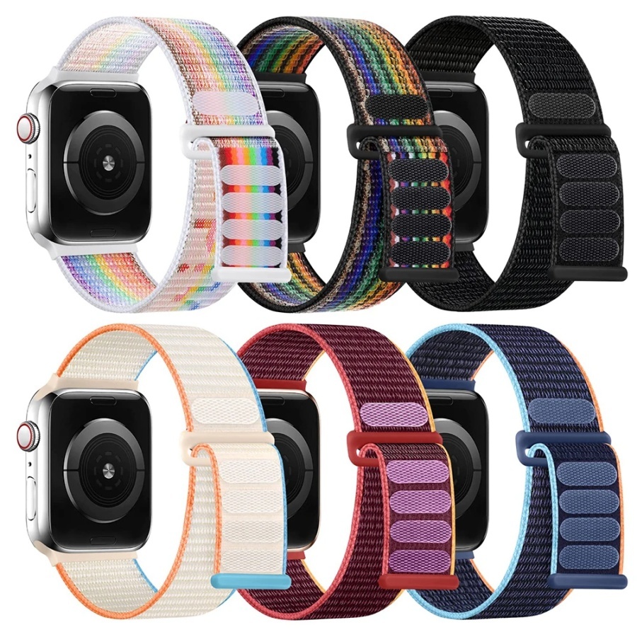 Pulseira De Nylon 38mm 40mm 41mm 42mm 44mm 45mm 49mm S10 46mm Para Apple Watch Pulseira De Relógio Ajustável De Nylon