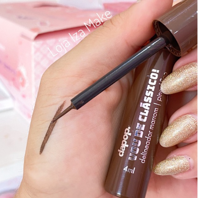 Delineador Marrom Pincel Fino Vou de Clássico Dapop Shopee Brasil