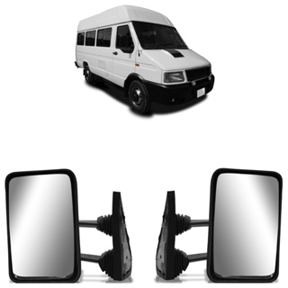 Espelho Retrovisor Iveco Daily 2000 2001 2002 2003 2004 2005 2006 2007 com Controle Manual Preto