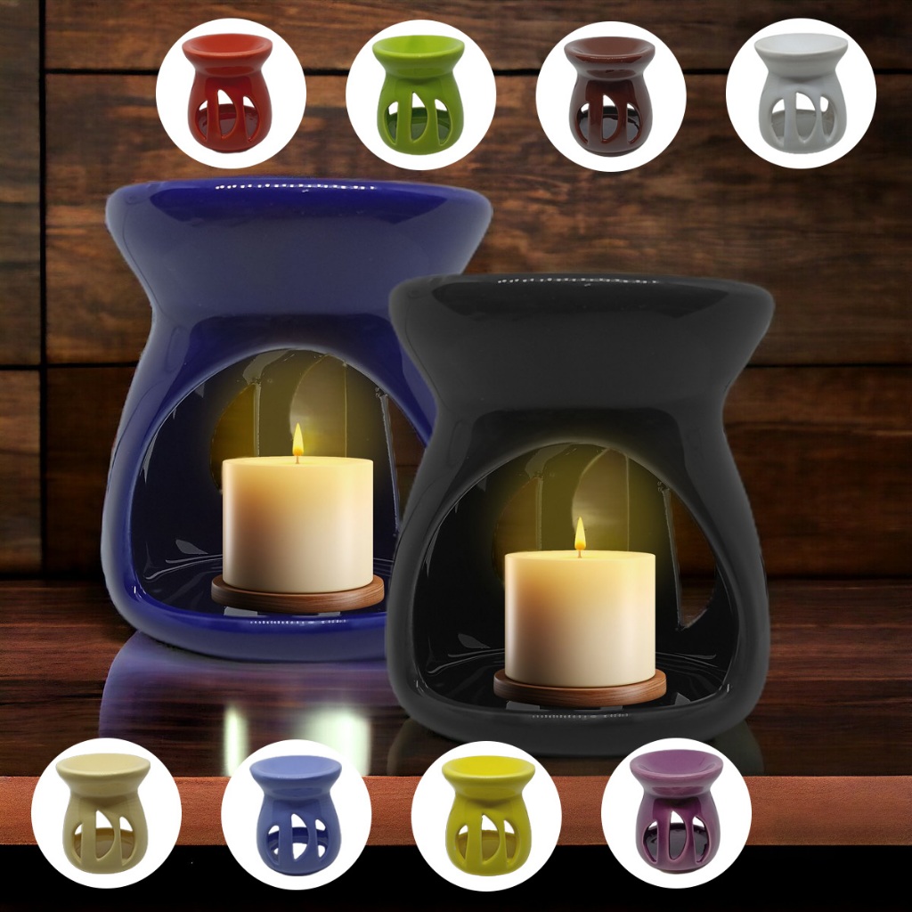 Difusor Aromatizador Rechaud À Vela - Cerâmica - Diversas Cores