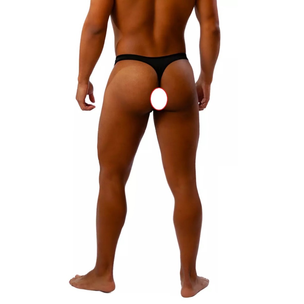 Calcinha Masculina modelo Fio Dental cintura média 48/50 - preta florzinha G880