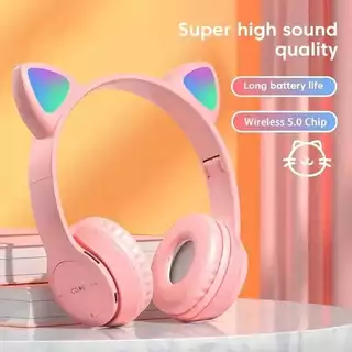 Fone De Ouvido P47M Sem Fio Com Bluetooth orelha de gato