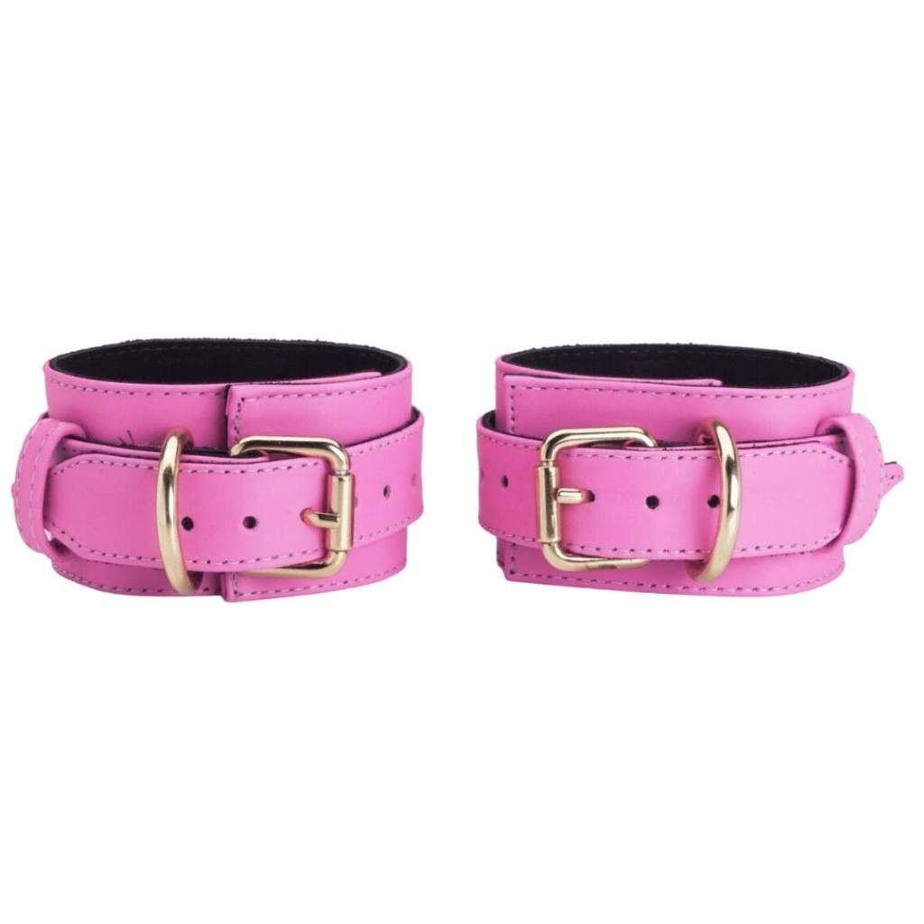 Algemas Couro Legítimo Rosa BDSM Sado Eróticas Sexy Sex Shop Erótica ...
