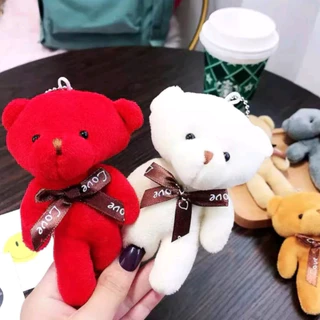 Kit 12 Chaveiros com Pingente Ursinho Urso de Pelúcia 12cm