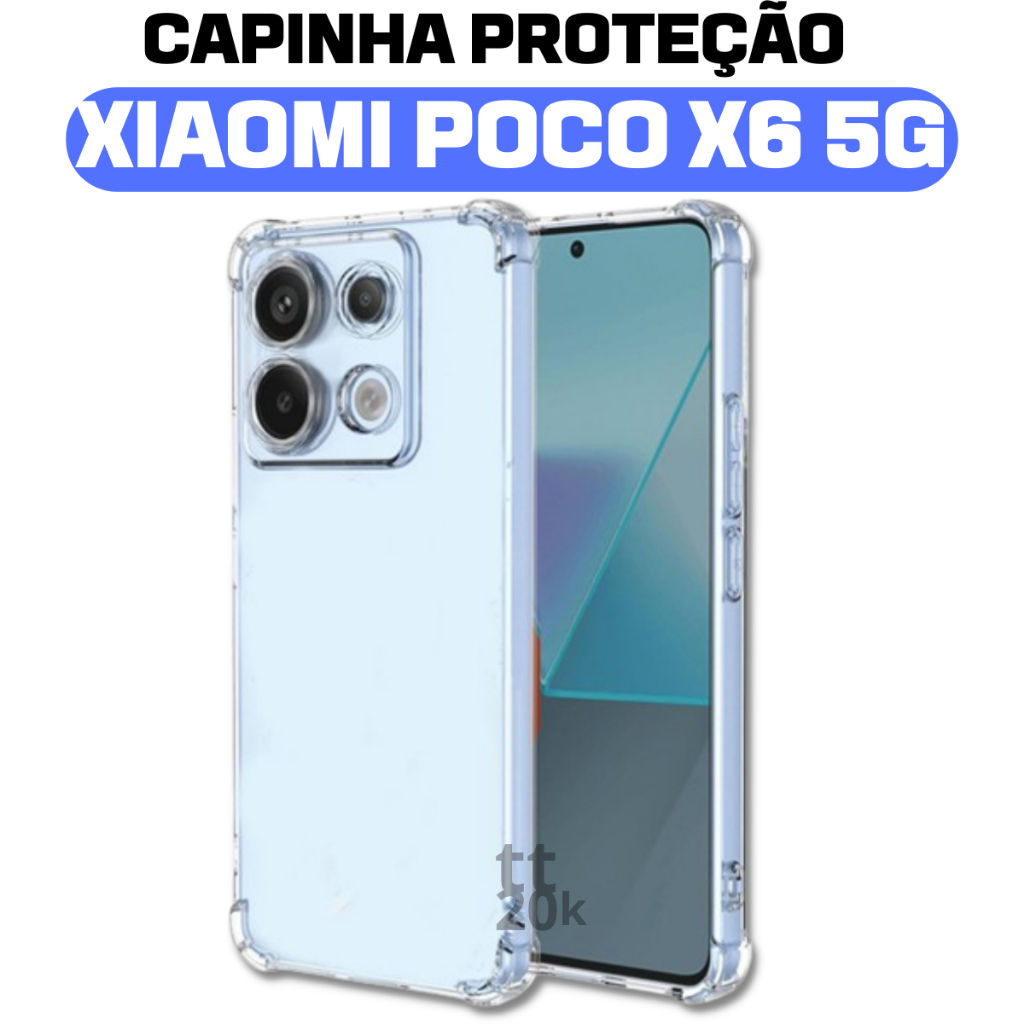 Capa Capinha Poco X6 5g Transparente Borda De Proteção Anti Impacto