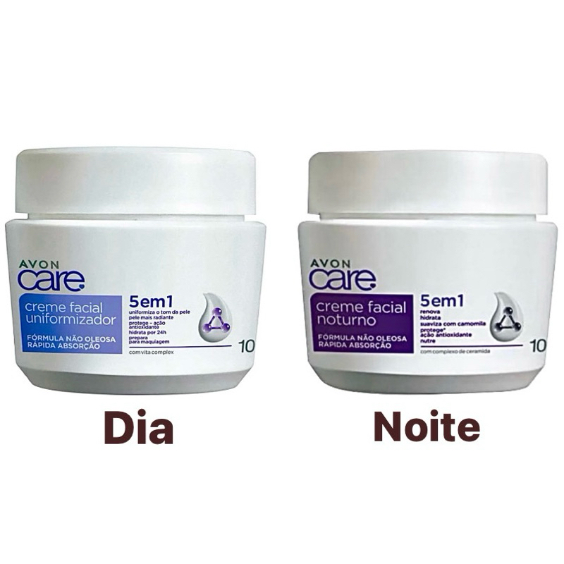 Kit Cremes Faciais Uniformizador Dia e Noite Avon Care 100g | Shopee Brasil