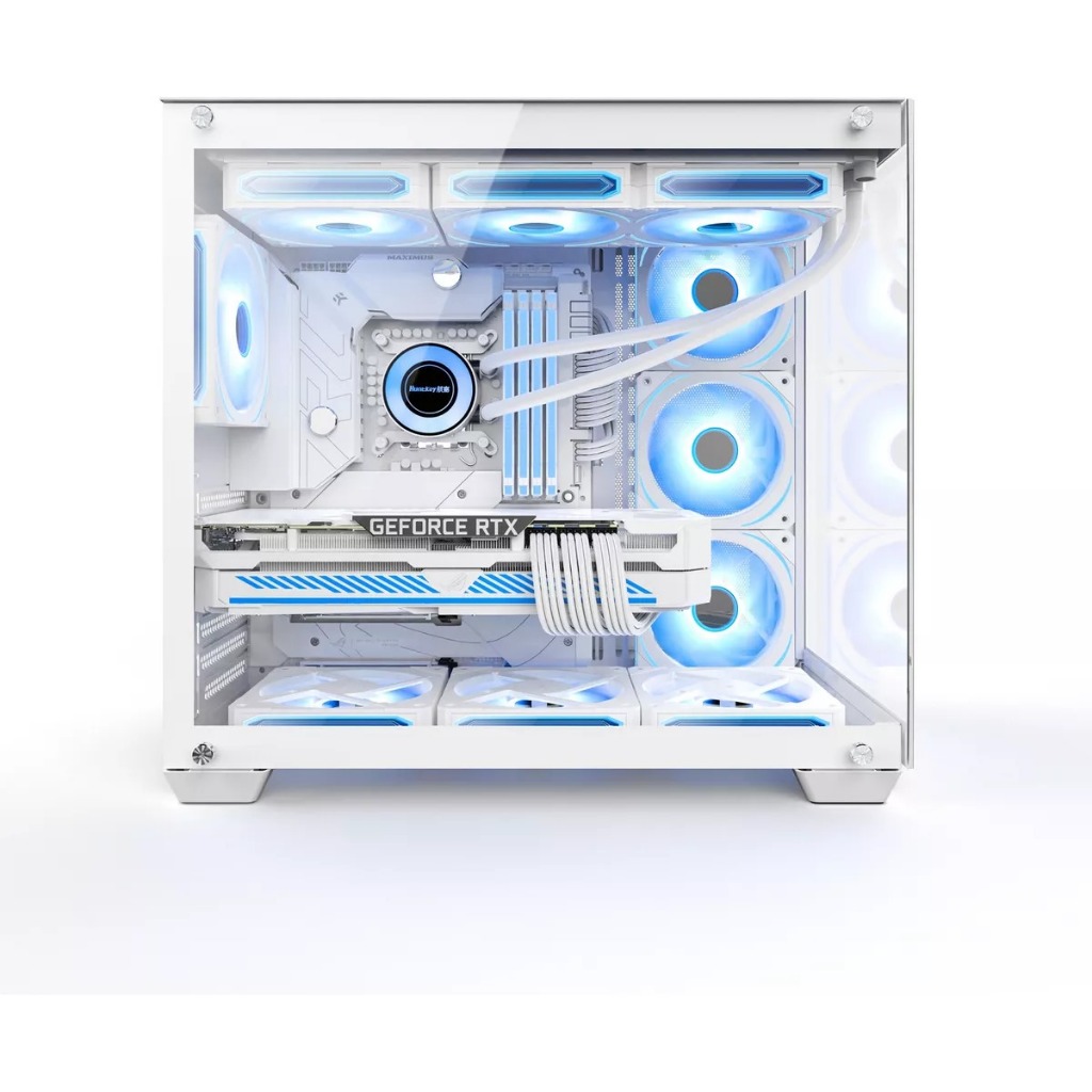 Gabinete Gamer Hyrax, Tower, ATX, Lateral e Frontal Em Vidro Temperado, Branco - HGB740W