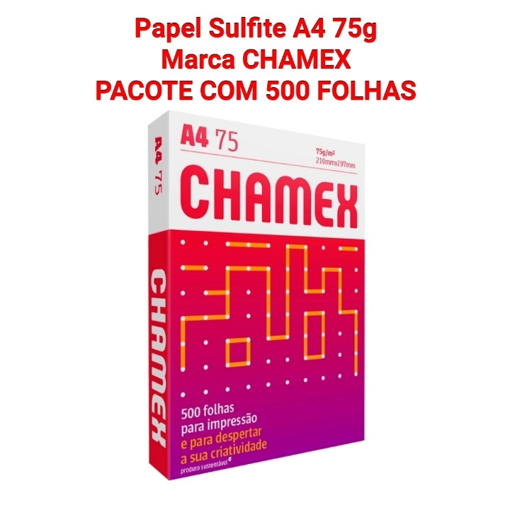 Papel Sulfite A4 CHAMEX Branco 210 x 297 mm - 500 Folhas