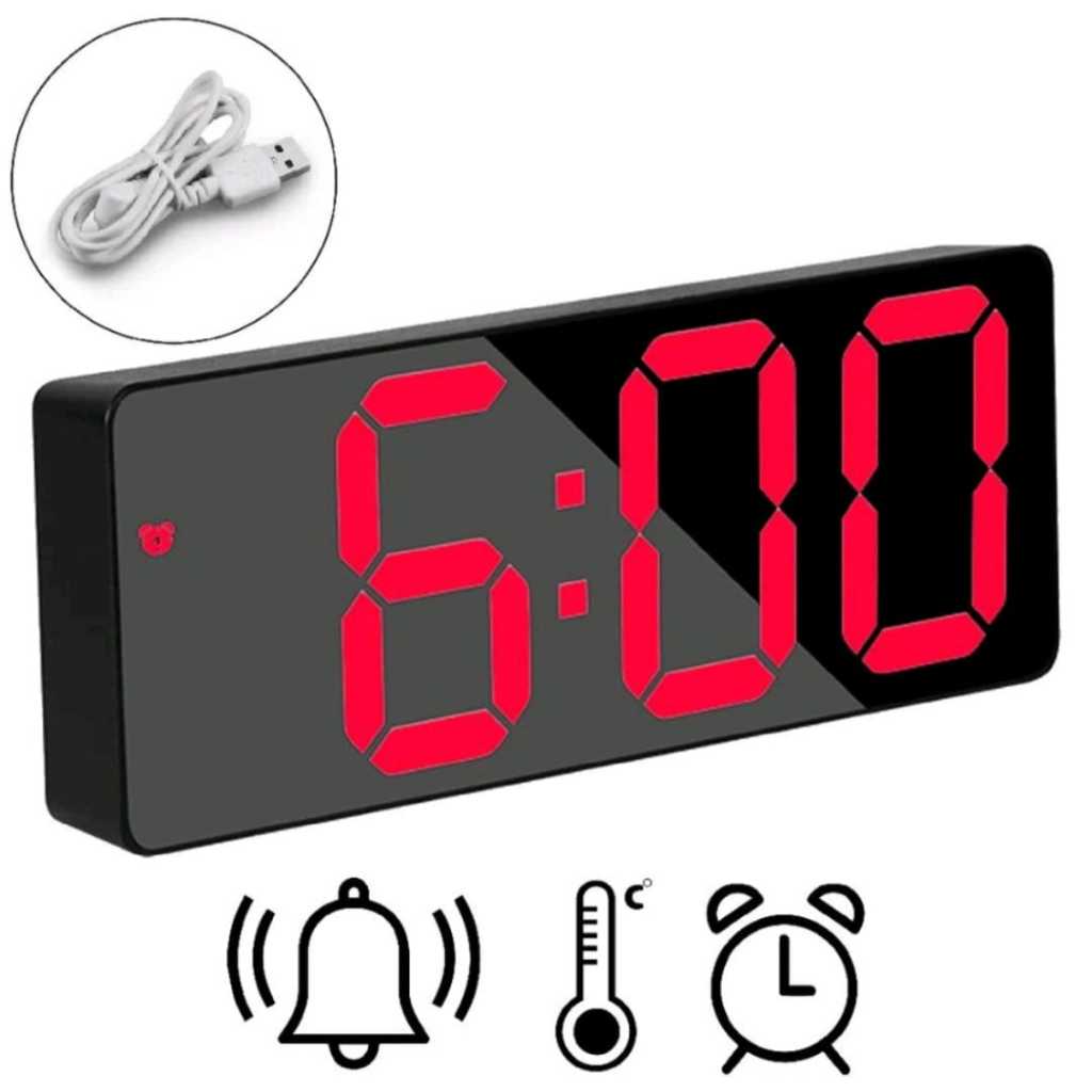 Relógio de Mesa Digital Full Led Inteligente Com Despertador Alarme Temperatura e Soneca