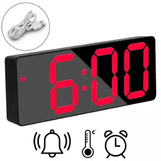 Relógio de Mesa Digital Full Led Inteligente Com Despertador Alarme Temperatura e Soneca