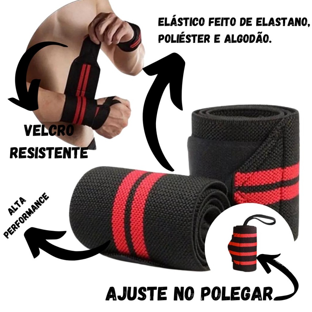MUNHEQUEIRA DE CROSSFIT/PROFISSIONAL/PROTETOR DE PUNHO/ELÁSTICO PARA TREINO/ACADEMIA