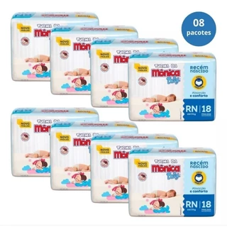 são 8 pacotes ,frauda, fralda descartáveis promoção ,chá, kit fralda turma da Mônica super secar +1 lenço umedecido é um sabonete ,fraldas
