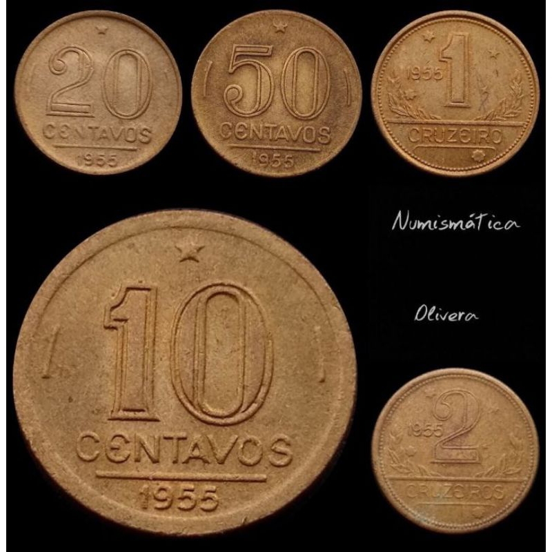 Série de moedas brasileiras de Cruzeiro 1942 a 1955