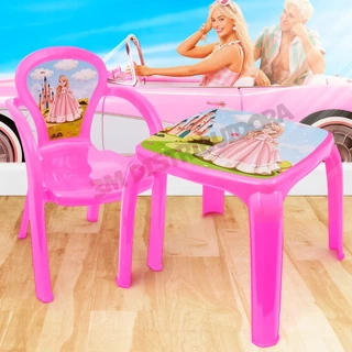 Kit Mesa Mesinha Com Cadeira Decorada Brinquedo Didático Brincadeiras Escolar Estudo Área Livre