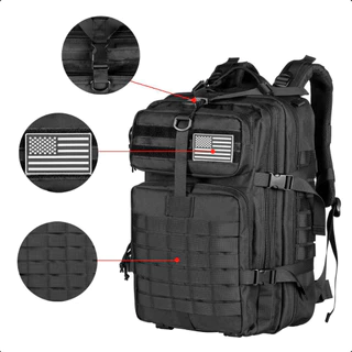 Mochila Tática MILITAR 50L HIPERMEÁVEL + 2 PATCH