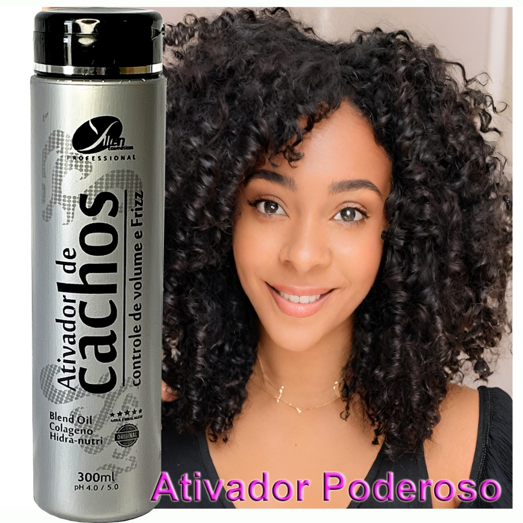 Ativador de cachos Poderoso controle de volume e Fizz cabelo cacheado ...