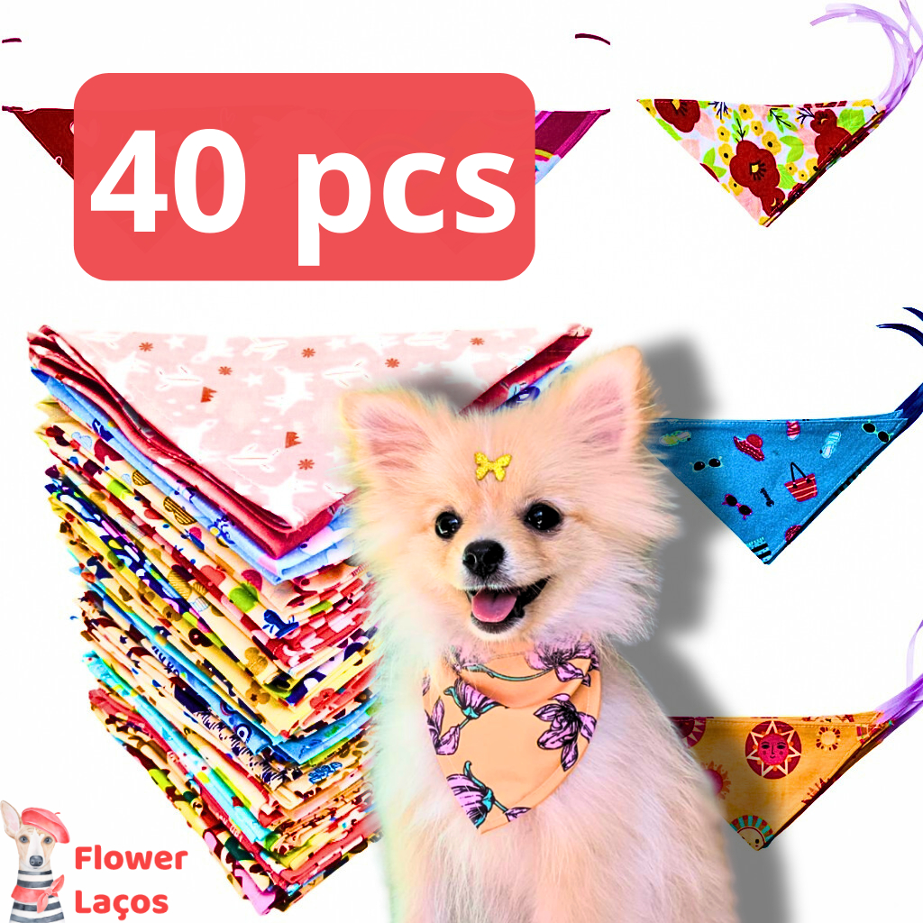40 Bandanas Pet de Alta Qualidade - Pet Shop, Cachorros e Gatos - Banho e Tosa