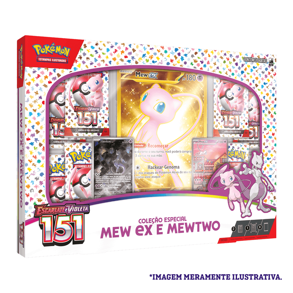 Box Pokémon Coleção 151 Mew Ex E Mewtwo