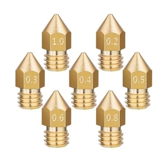 Bico Nozzle 1.75mm 0.2 / 0.3 / 0.4 / 0.5 / 0.6 / 0.8 / 1.0 Mk8 Ender 3 Pro CR10 CR10S Impressão 3D