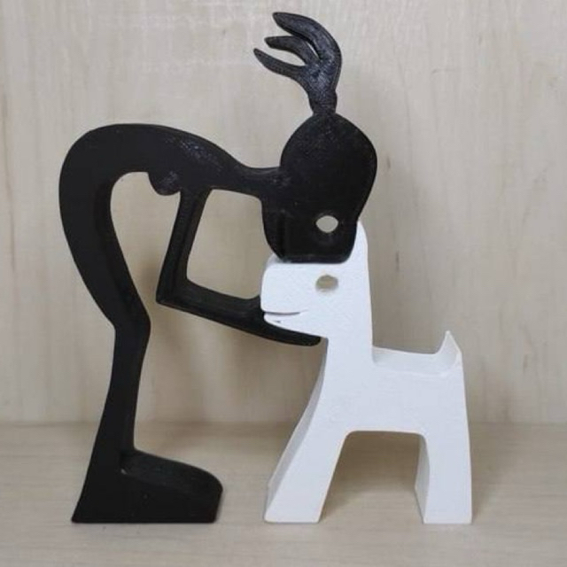 Escultura mulher e seu Cachorro para Decoração de Casa Enfeite de Mesa Sala Tamanho