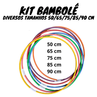 Kit Bambolês Diversos Tamanhos Arco Infantil e Adulto Cores Sortidas 50/65/75/85/90 Cm