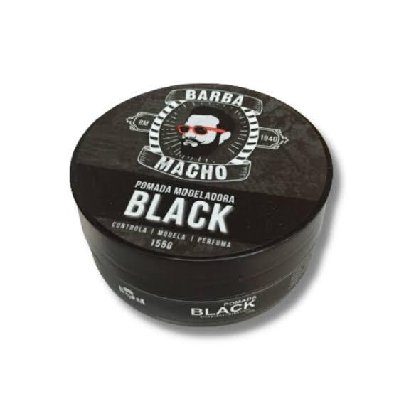 Pomada Modeladora Barba Macho Efeito Black 155g