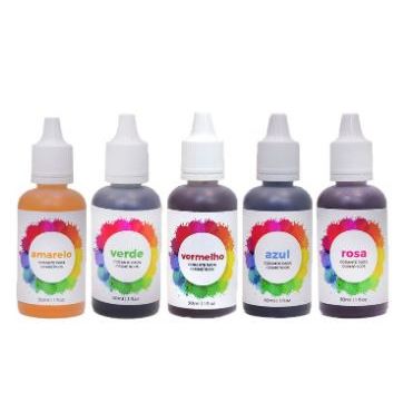 Kit Corante Cosmético 05 unidades 30ml - para Sabonetes e Cosméticos