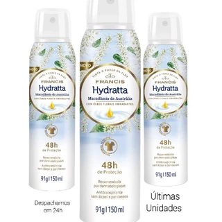 Desodorante Francis Hydrata Macadâmia da Austrália Aerossol 150ml Kit com 3 Unidades