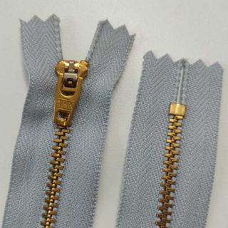 Zíper Metal YKK 15cm Cinza Azulado - 10 Unidades