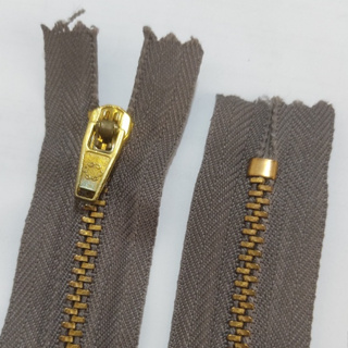 Zíper Metal Fixo Corrente 15cm Cinza Escuro - 10 Unidades