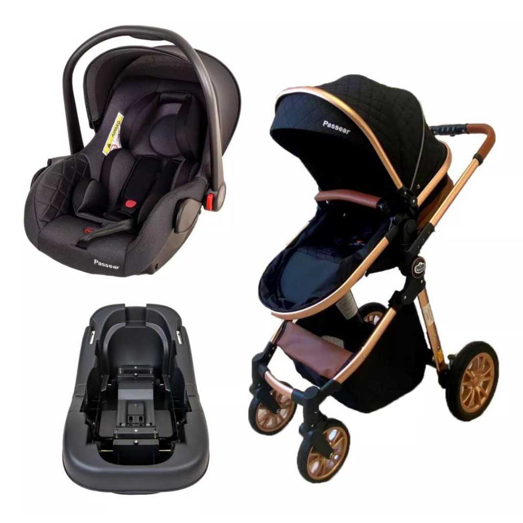 Carrinho de Bebê Europeu 3 em 1 - Moisés, Bebê Conforto E Base Passear ...