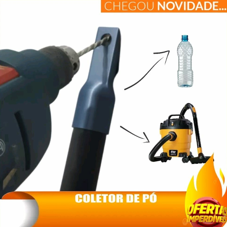 Coletor De Pó Para Furadeira Bico De Aspirador De Pó Com Sistema de Rosqueamento Em Garrafa PET