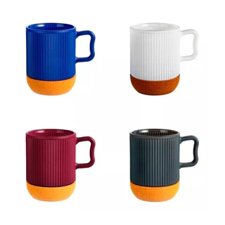 Caneca De Vidro Com Base Em Cortiça 370ml Cores