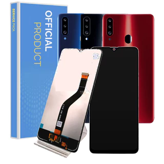 Tela Display Frontal Completa Oled Compatível Galaxy A20s + Tampa + 1 Ano de Garantia!