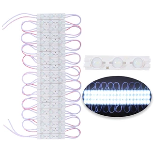 20 Pçs Módulo Injetado 7025 3-led 12v 1,5w 6500k Lente 160º Top