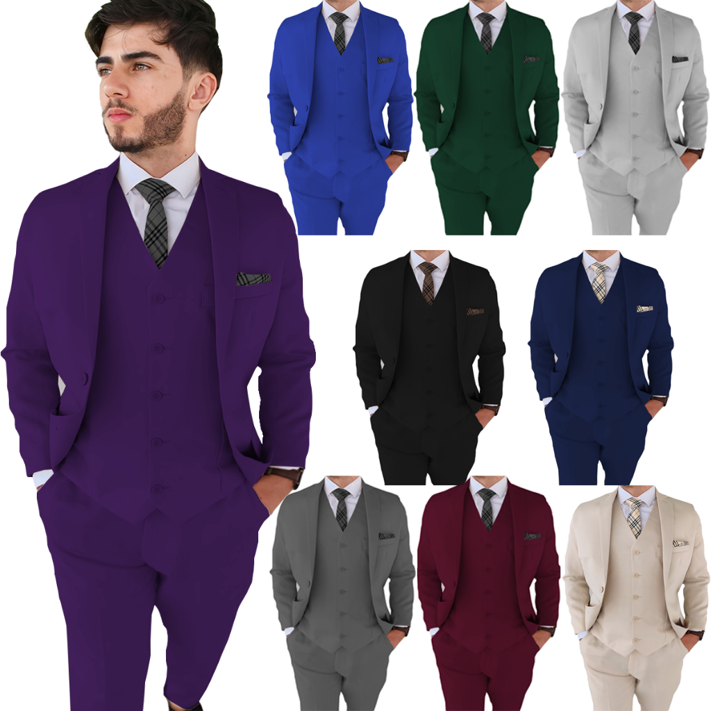 Terno Slim Masculino Roxo - Super Promoção | Shopee Brasil
