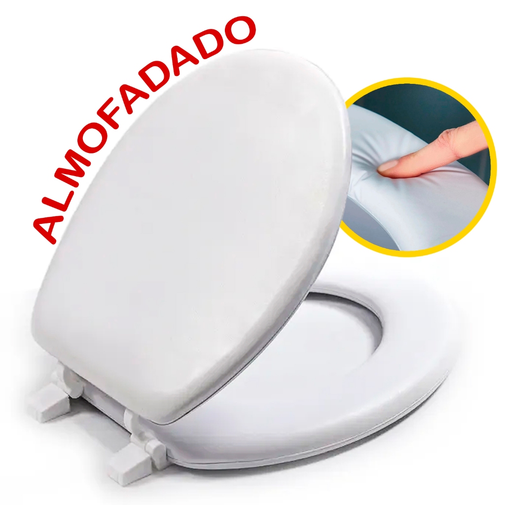 Tampa de Assento Sanitário Almofadado Espuma Soft Oval Universal