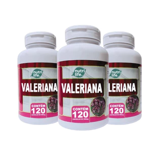 3 UN Valeriana Pura 120 Capsulas 500mg - Legítimo Calmante Natural